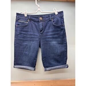 INC International Concepts Bermuda Jean Shorts in a Dark Blue, Sz 8